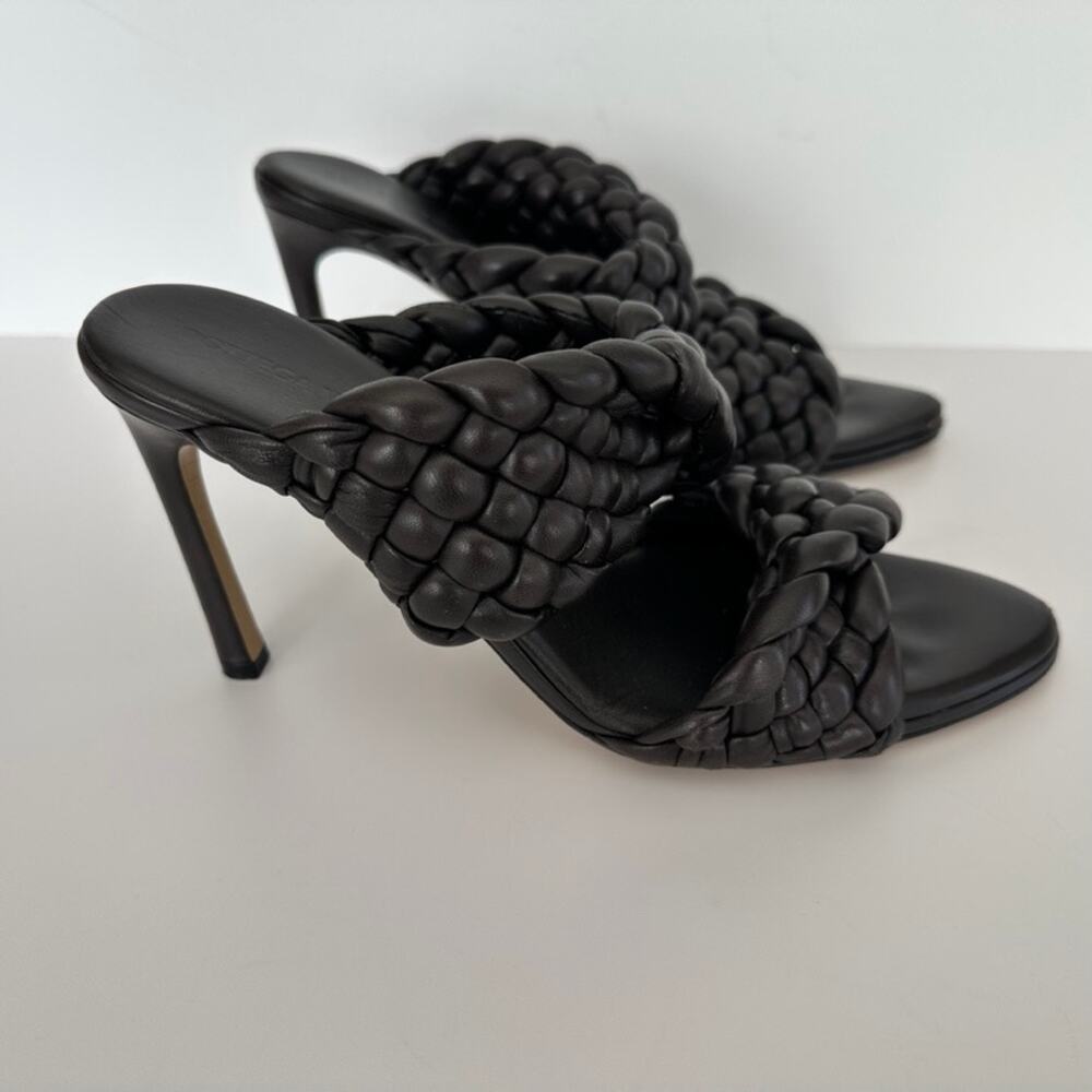 Bottega Veneta The Curve Mule Sandal Dark Cocoa Brown Size 39 Braided Leather - Picture 2 of 9